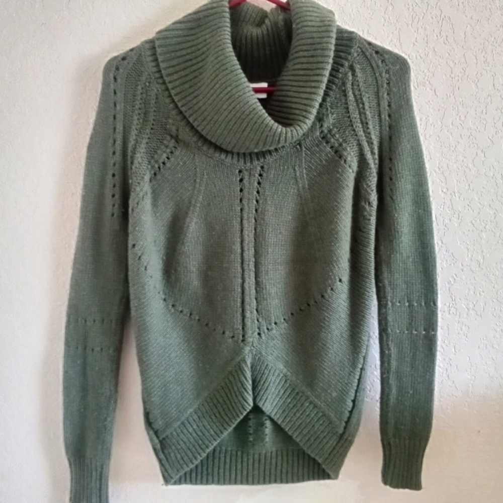 Loft Cowl Neck Tunic Sweater In Green